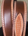 3D Natural Mens Fashion Ranger Tan Leather Belt Silver Buckle