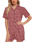 Red Bandana Women's Western Pajama Set