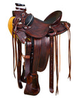 Western Horse Saddle American Leather Wade Ranch Roping Dark Brown Hilason