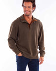 Pullover Quarter Zip/button Sweater - 5278
