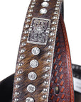 Western Leather Mens Belt Nocona Conchos Rhinestones Hair 32-46 Ines