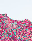 Mikaela Smocked V Neck Puffy Sleeve Floral Dress