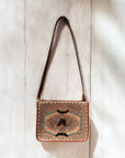Horse tooled leather crossbody bag