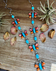Massive Butterfly Necklace – Kingman Turquoise & Spiny Oyster – 32.5 Inch