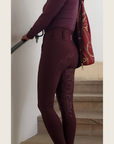 Burgundy Silicone Grip Breeches with Belt Loops