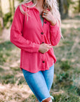 June Waffle Knit Button Up Casual Shirt