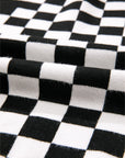 Checker Round Neck Drop Shoulder Sweater