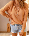 Camila Waffle Knit Henley Top