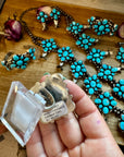 Complete Squash Blossom Set – Kingman Turquoise – Sterling Silver – Navajo Made by Wilson Dawes
