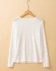 Bow Mesh Long Sleeve Top