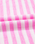 Stripe V-Neck Ruffle Sleeve Top