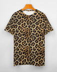 Baha Ranch Retro Pop Western Leopard Print Cotton T Shirt