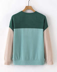 Colorblock Ribbed Long Sleeve Top