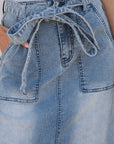 Ariah High Waist Midi Denim Skirt