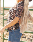 Leopard Wrap V-Neck Top