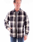 Basket Weave Check Shirt-jacket - 5365
