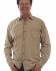 Long Sleeve Distressed Button Up - 5391