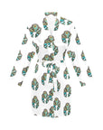 Turquoise Naja Women's Long Sleeve Belted Satin Feel Dressing Lounge Robe