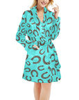 Turquoise Horseshoe Women's Western Bath Robe
