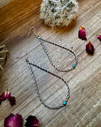 Teardrop Dangle earrings Sterling silver with kingman turquoise