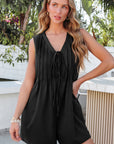 Lylah Pintuck Sleeveless Loose Romper