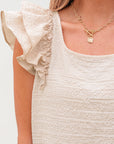 PB Bow Tie Ruffle Sleeve Top