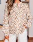 Melanie Lace Floral Puff Sleeve Top