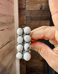 White Buffalo Turquoise Ring – 8-Stone Adjustable Long Statement Ring
