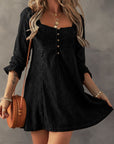 Elle Lace Crochet Buttoned Mini Dress