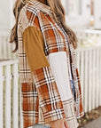 Plaid Colorblock Patchwork Shirt Jacket