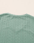 Lakelynn Petal Sleeve Jacquard V Neck Plus Size Blouse