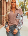 Journee Leopard Ribbed Casual Shacket