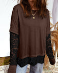 Lace Patchwork Long Sleeve Top