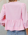 Stripe Bow Tie Front Blouse