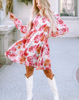 Camryn Floral Smocked Puff Sleeve Mini Dress