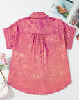 Amoura Metallic Sheen Buttoned Top