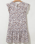 Leopard Flutter Sleeve Mini Dress