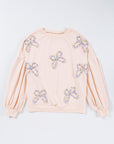 Laila Bow Lantern Sleeve Oversized Sweatshirt