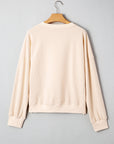 Floral Patch Raw Edge Drop Shoulder Top