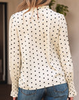 Polka Dot Frilled Collar Blouse