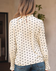 Catalina Polka Dot Lantern Sleeve Blouse