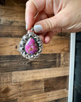 Big Pendant - Purple Dhalia & Sterling Silver