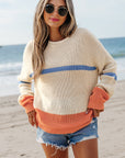 Gracelynn Striped Drop Shoulder Cozy Sweater