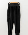 Solid Elastic High Waist Pocketed Jogger Pants