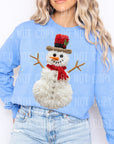 Snowman faux yarn tee or sweatshirt