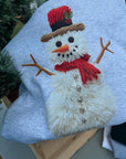 Snowman faux yarn tee or sweatshirt