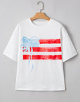 Flag Bow Crewneck Graphic Tee