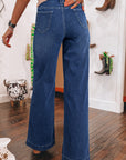 Victoria Wide Leg Pocketed High Waist Jeans