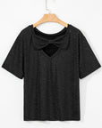 Kathryn Bow Decor Glittery Short Sleeve Top