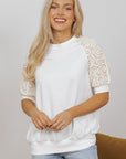 Paulina Lace Crochet Short Sleeve Top